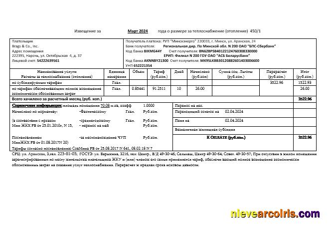 Belarus Minsk energo business utility bill